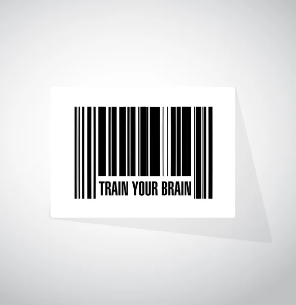 Pociąg twój mózg kodów kreskowych koncepcja znak — Zdjęcie stockowe
