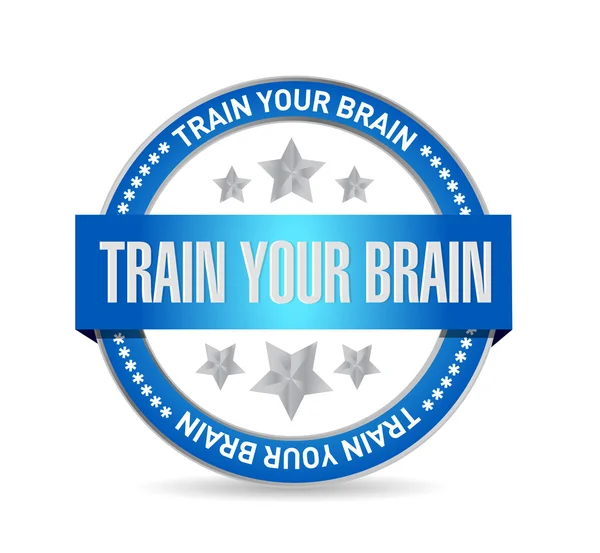Trainieren Sie Ihr Gehirn Siegelzeichen-Konzept — Stockfoto