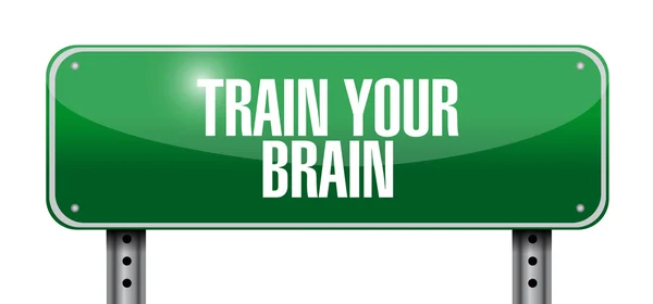 Pociąg twój mózg koncepcja ulica znak — Zdjęcie stockowe