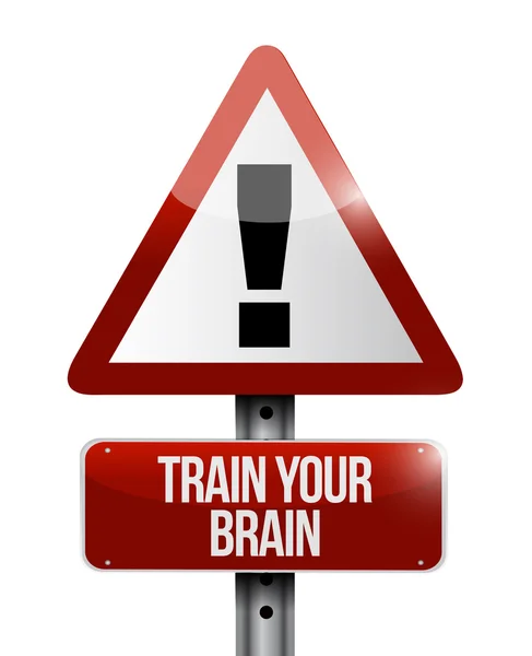 Тренування концепції попереджувального знаку вашого мозку — стокове фото