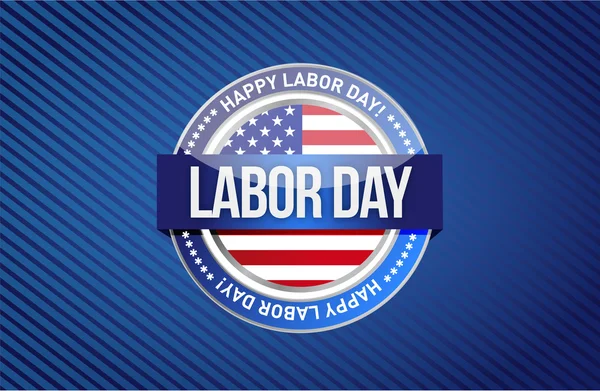 Labor day seal sign illustration design graphic — Stock Photo, Image