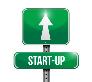 Başlangıç sokak tabelası konsept illüstrasyon tasarımı