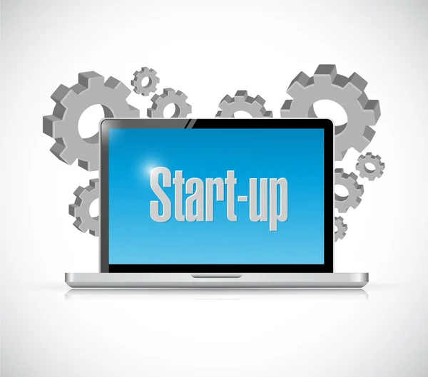 Start-up tech computer sign concept — Stock Photo, Image