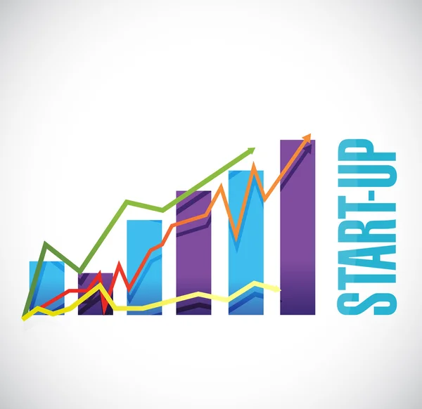 Başlangıç iş grafik işareti kavramı illüstrasyon — Stok fotoğraf