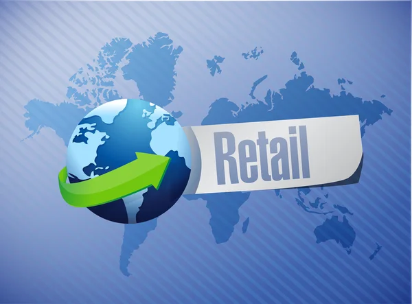 Retail internationale teken concept illustratie — Stockfoto