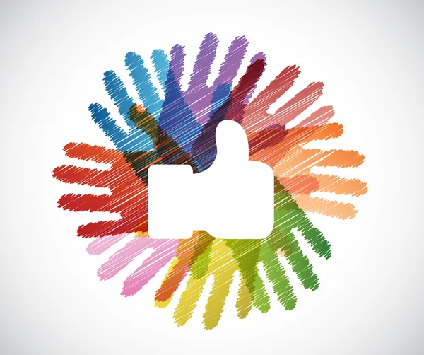 Like over diversity hands circle — Stock Photo, Image