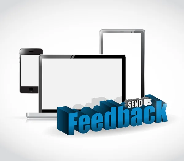 Skicka oss feedback elektronik tecken illustration — Stockfoto