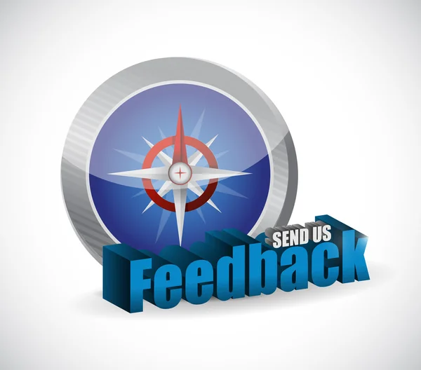 Schicken Sie uns Feedback Kompass Zeichen Illustration Design — Stockfoto