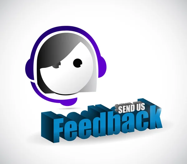 Skicka oss feedback kvinnliga tecken illustration design — Stockfoto