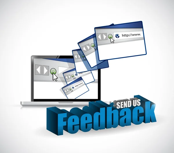 Skicka oss feedback webbläsare tecken illustration design — Stockfoto