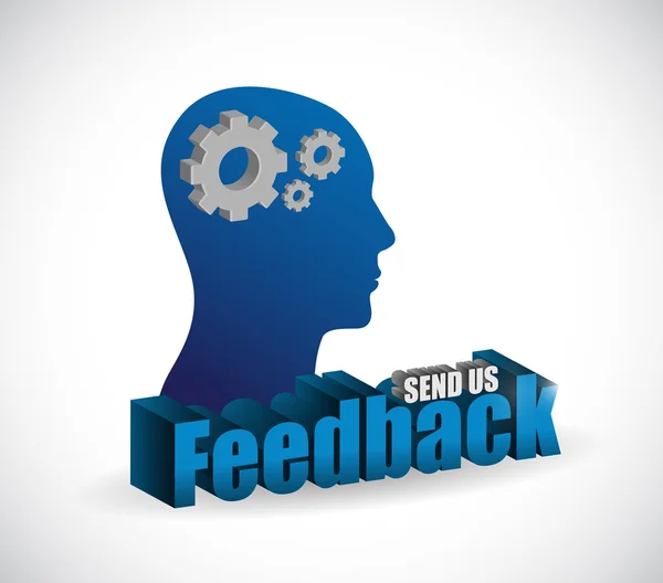 Skicka oss feedback hjärnan tecken illustration design — Stockfoto