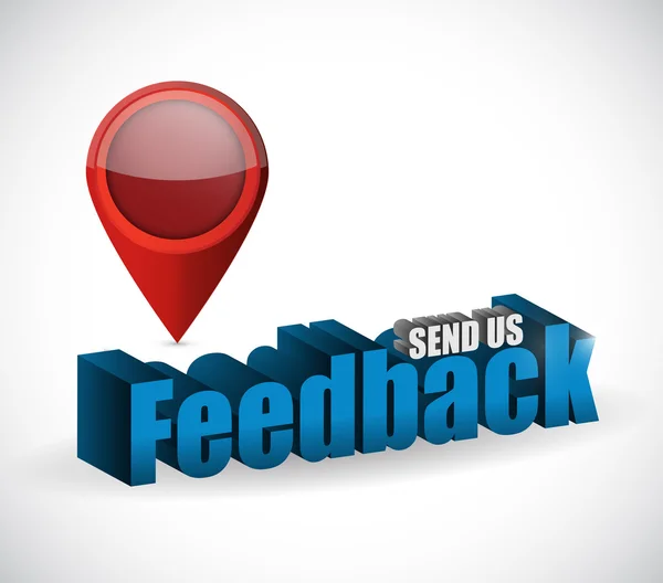 Skicka oss feedback pekaren tecken illustration design — Stockfoto