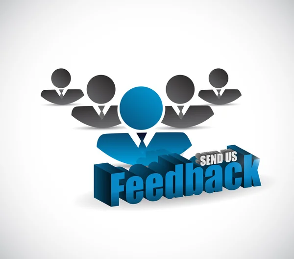Send us feedback teamwork sign illustration design — стоковое фото