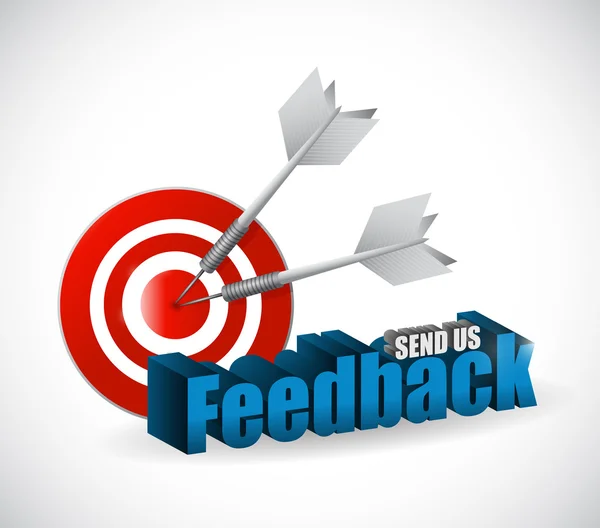 Stuur ons feedback doel teken afbeelding ontwerp — Stockfoto