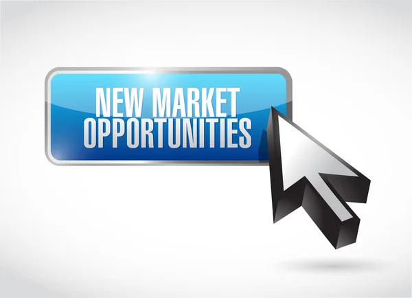 Nuevas oportunidades de mercado botón signo concepto —  Fotos de Stock