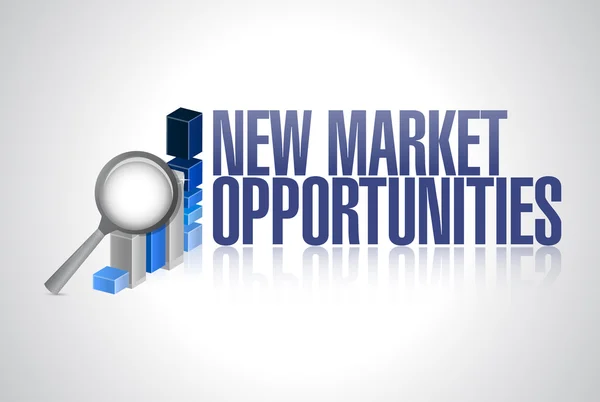 New market opportunities business graph sign — Stock Photo, Image