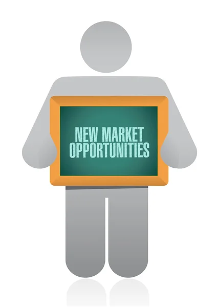 Novo conceito de placa de oportunidades de mercado — Fotografia de Stock