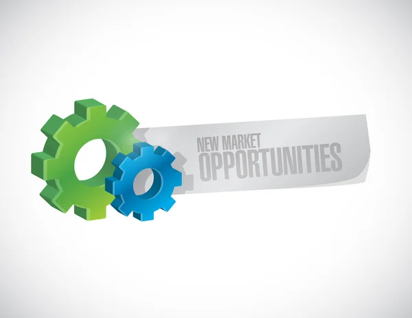 New market opportunities gear sign concept — Stock Photo, Image