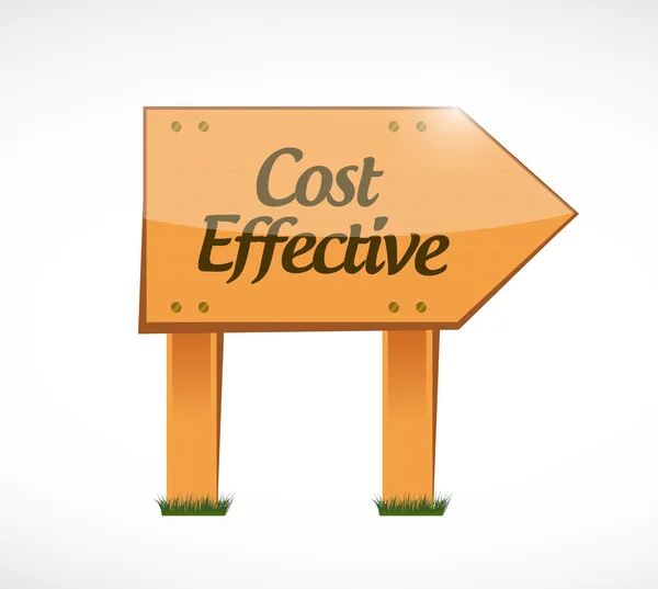 Kosteneffektives Holzschild-Konzept — Stockfoto