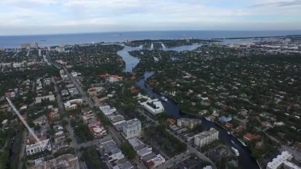 Vista de Fort Lauderdale, Florida. arquitetura e natureza — Vídeo de Stock