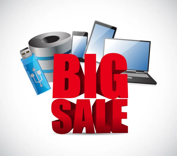 Big sale in electronics business sign — Stock Photo, Image