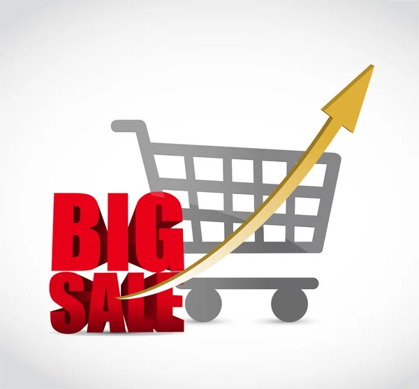 Big sale shopping cart graph business sign — Stock Photo, Image