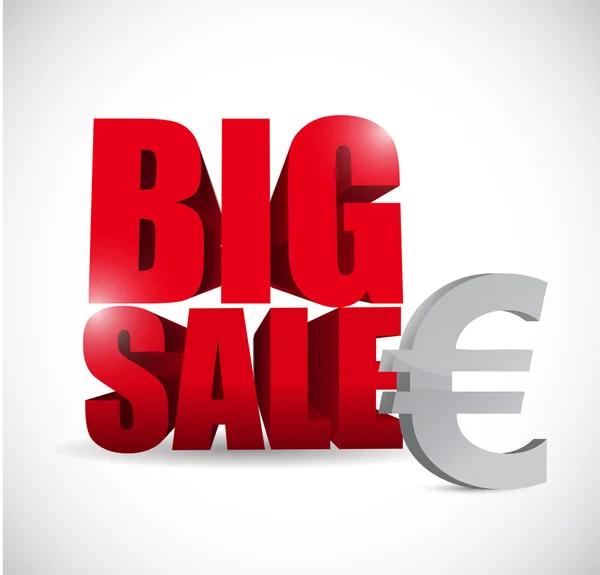Znak firmy waluty euro Big sprzedaży — Zdjęcie stockowe