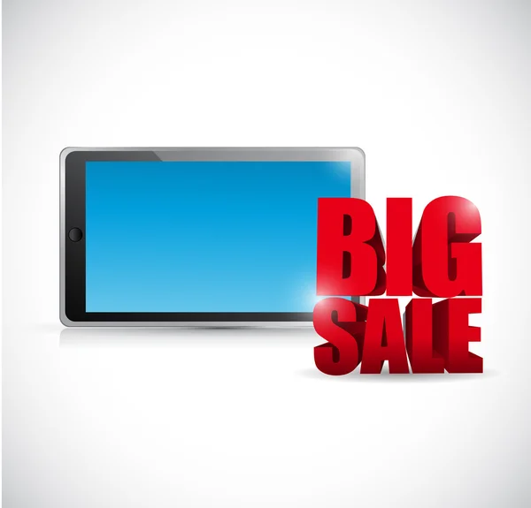 Stor försäljning dator tablet business tecken — Stockfoto
