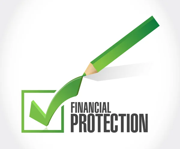 Concetto di segno di controllo della protezione finanziaria — Foto Stock
