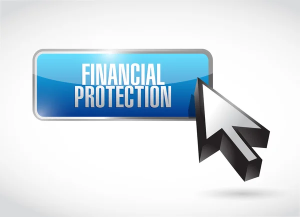Financiële bescherming knop teken concept — Stockfoto