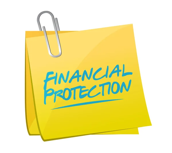 Financial Protection memo post sign concept — Stock Photo, Image