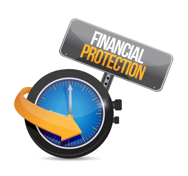 Finansal koruma zaman işareti kavramı — Stok fotoğraf