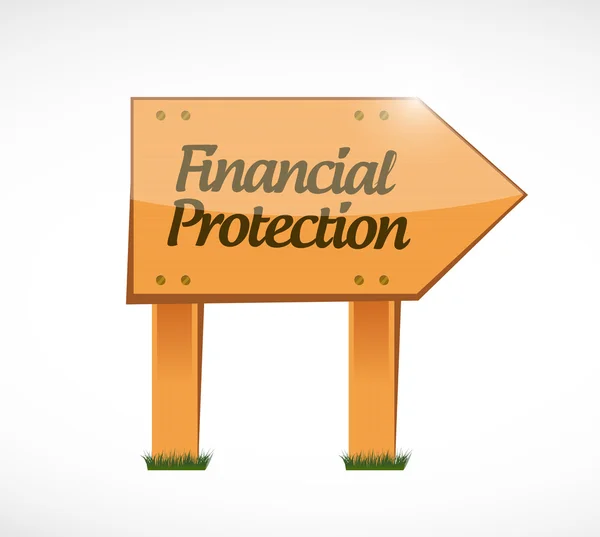 Finansal koruma ahşap işareti kavramı — Stok fotoğraf