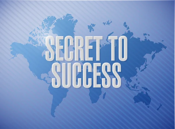 Секрет успеха Знак фона на карте мира — стоковое фото