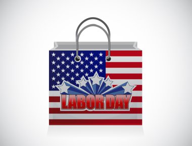 labor day shopping bag sign illustration design clipart