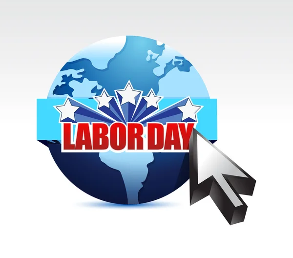 Labor day globe sign illustration — Stock Photo, Image