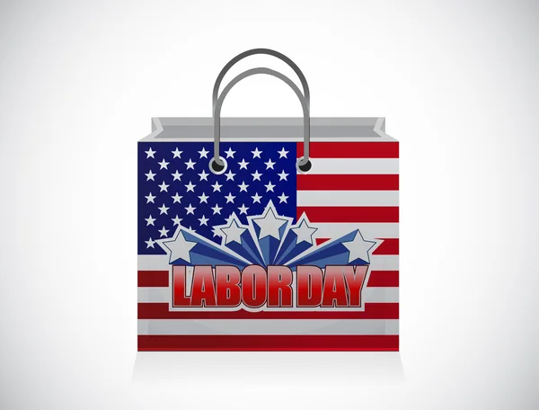 Labor day shopping bag sign illustration design — Stock Photo, Image
