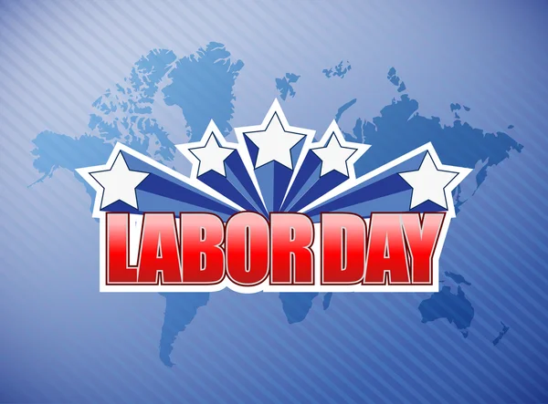 Labor day world map sign illustration — Stock Photo, Image
