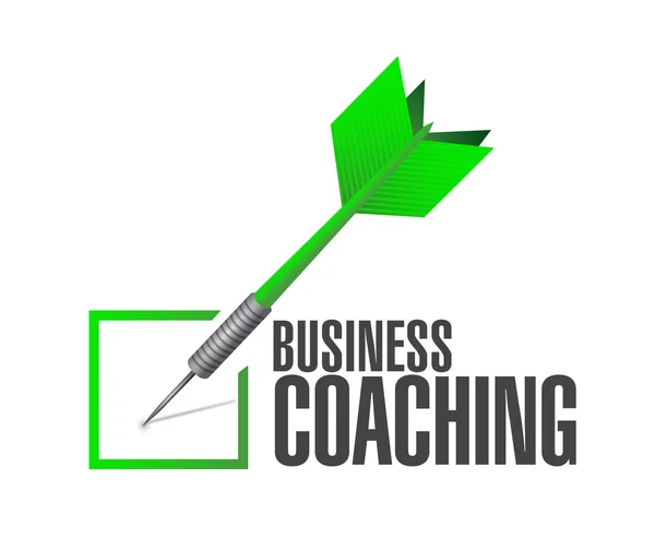 Business coaching sprawdzić dart znak koncepcja — Zdjęcie stockowe