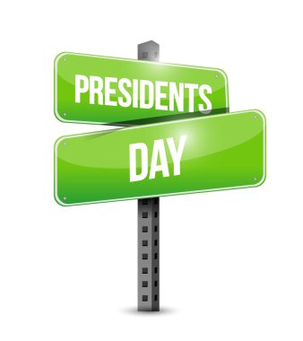 Başkanlar Günü sokak işaret illüstrasyon tasarımı