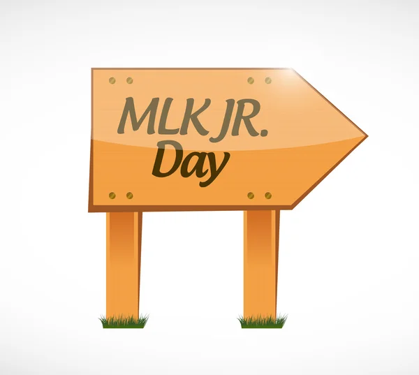 Projeto da ilustração do sinal da madeira do dia de MLK jr. — Fotografia de Stock