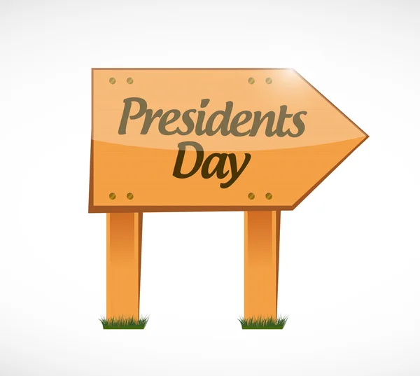 Presidents day wood sign illustration — Stock Photo, Image