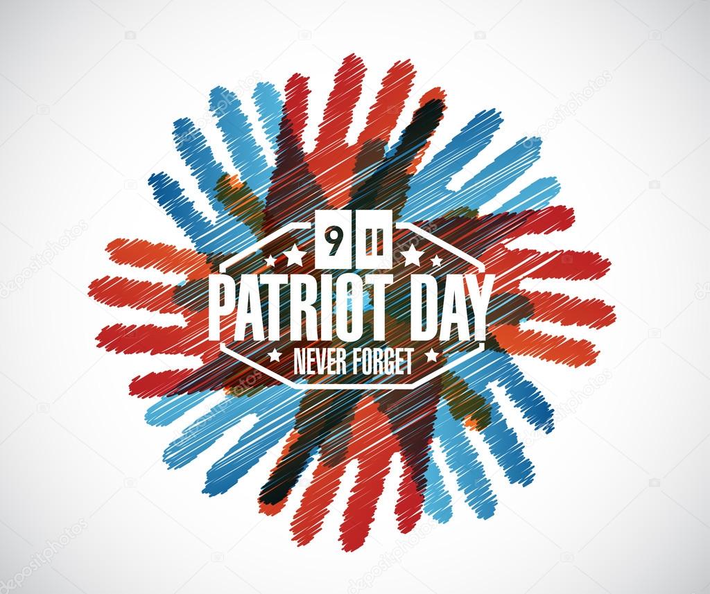 Never forget. hands patriot day sign