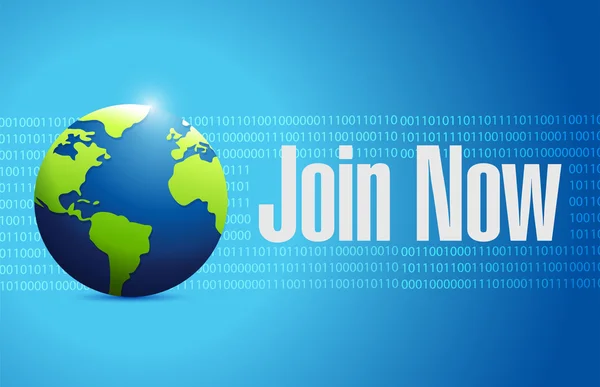 Join Now international binary sign concept — Stock Photo, Image