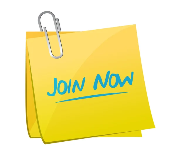 Join Now memo post sign concept — Stock Photo, Image