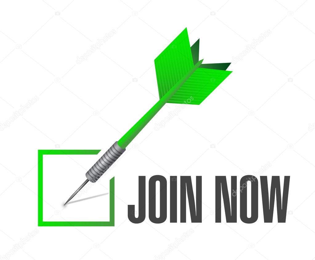 Join Now check mark approval sign concept