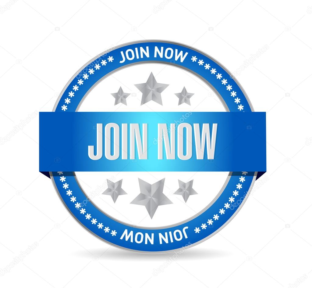 Join Now seal sign concept