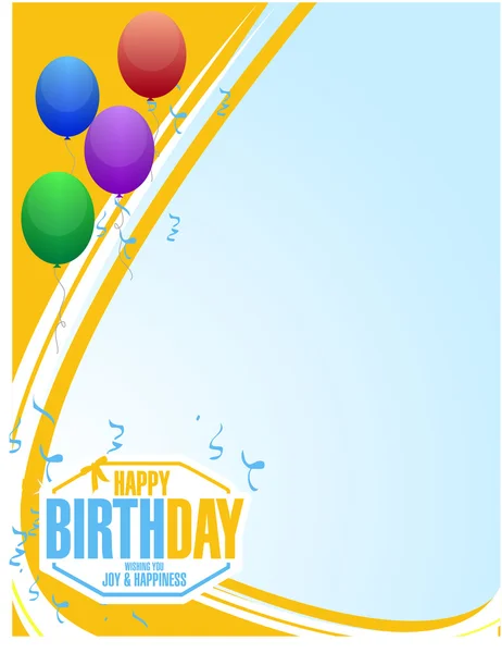Grattis på födelsedagen stämpel ballonger kort — Stockfoto