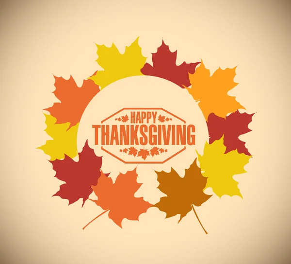 Happy thanksgiving stamp illustration — Stock Photo, Image