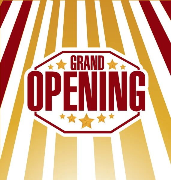 Grand opening sign stamp rays of light background — Stock Photo, Image